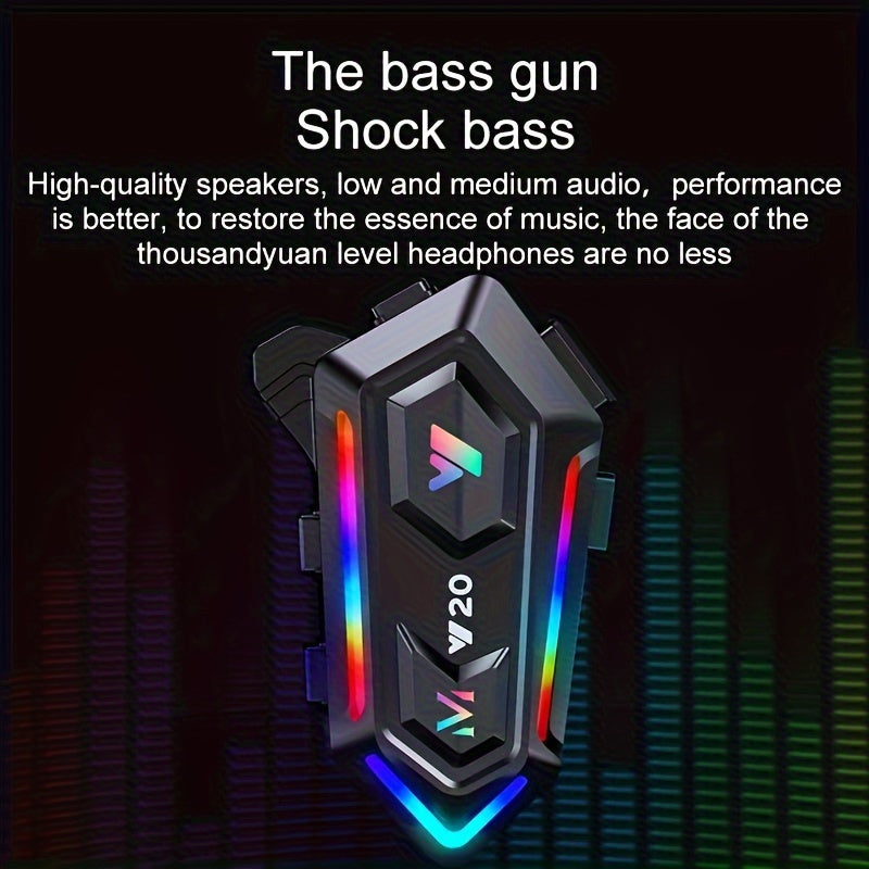 1000mah wireless 5.3 Motorcycle Helmet Headset, wireless earphone,16 Modes RGB Light,, Noice Reduction