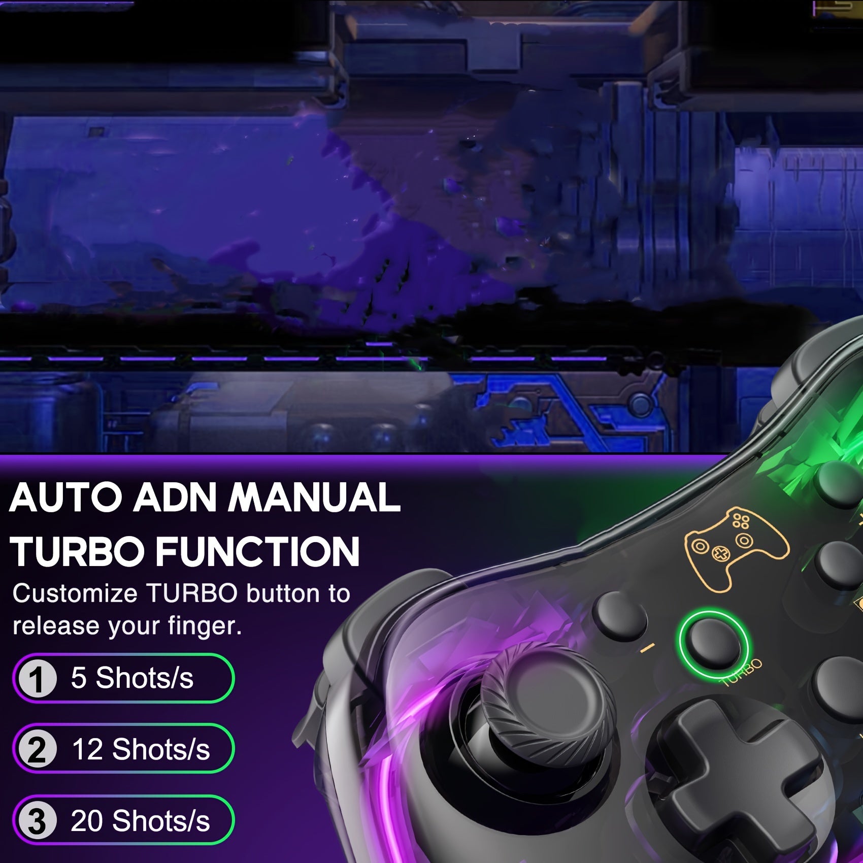 The Controller Is Compatible With Switch/Lite/OLED And PC/Android/IOS, And Comes With An RGB Breathing LED, The Controller Also Supports Remote Applications With Turbo And Wake-up Functions
