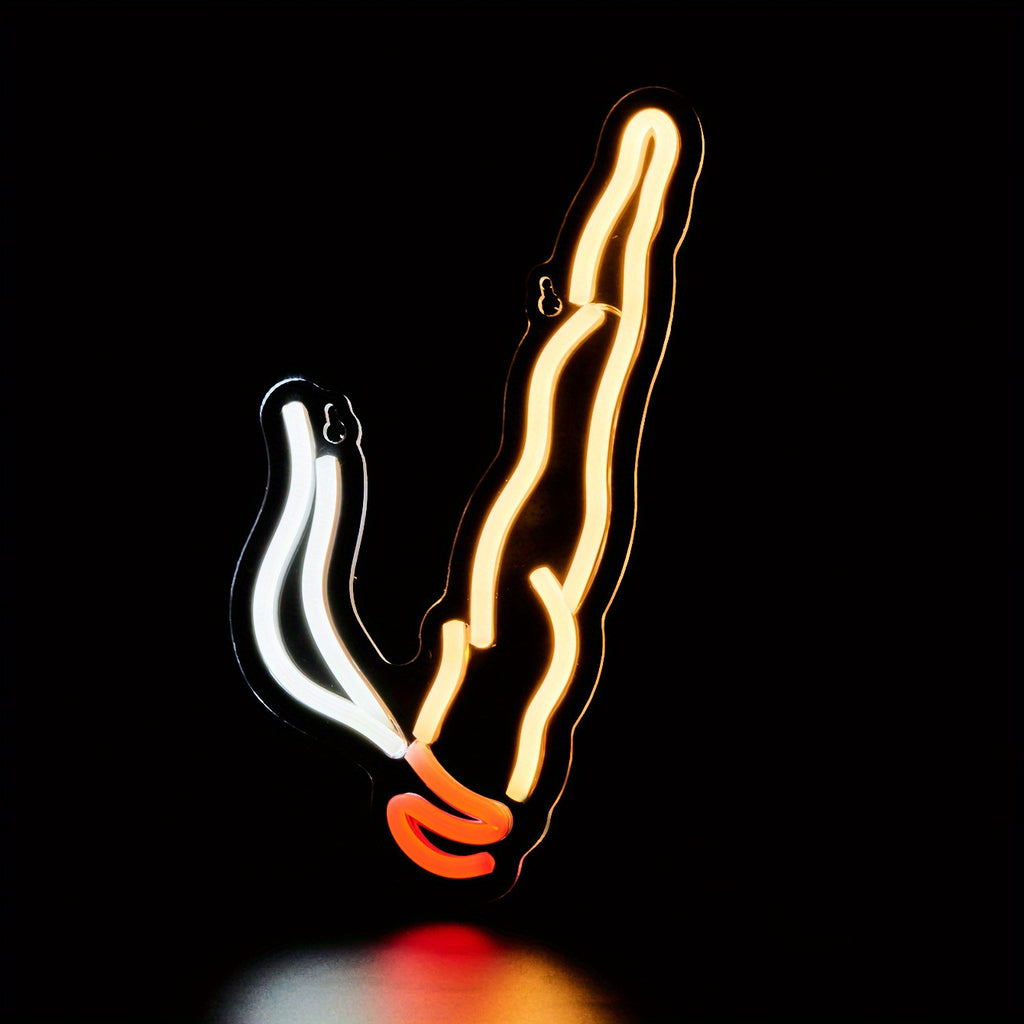 1pc Backboard Led Neon Light Cigarette, Bedroom Decorative Light, Line Switch, 5V USB Powered Wall Hanging Light
