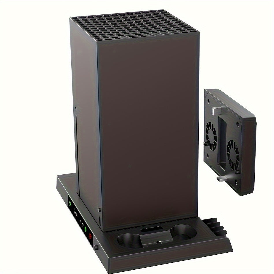 For Xbox Series X Cooling Stand Controller Gamepad Charge Seat For XBX With Headphone Hook And Game Discs Card Slot RGB Light Double Fan