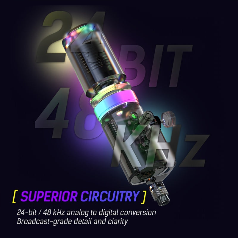 SDM70 XLR/USB Dynamic Microphone, RGB Podcast Mic with Software for Streaming, Gaming, Recording, Voice-Over, Metal Microphone with Mute Eid Al-Adha Mubarak