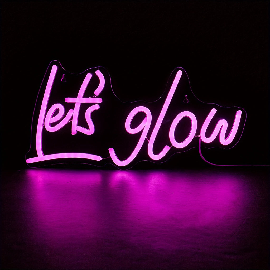 1pc Romantic Pink LED Neon Letter Sign - USB Operated Wall Decor for Bedrooms & Events - Vibrant Accent Lighting, Customizable Design, Perfect for Holidays, Parties, & Weddings