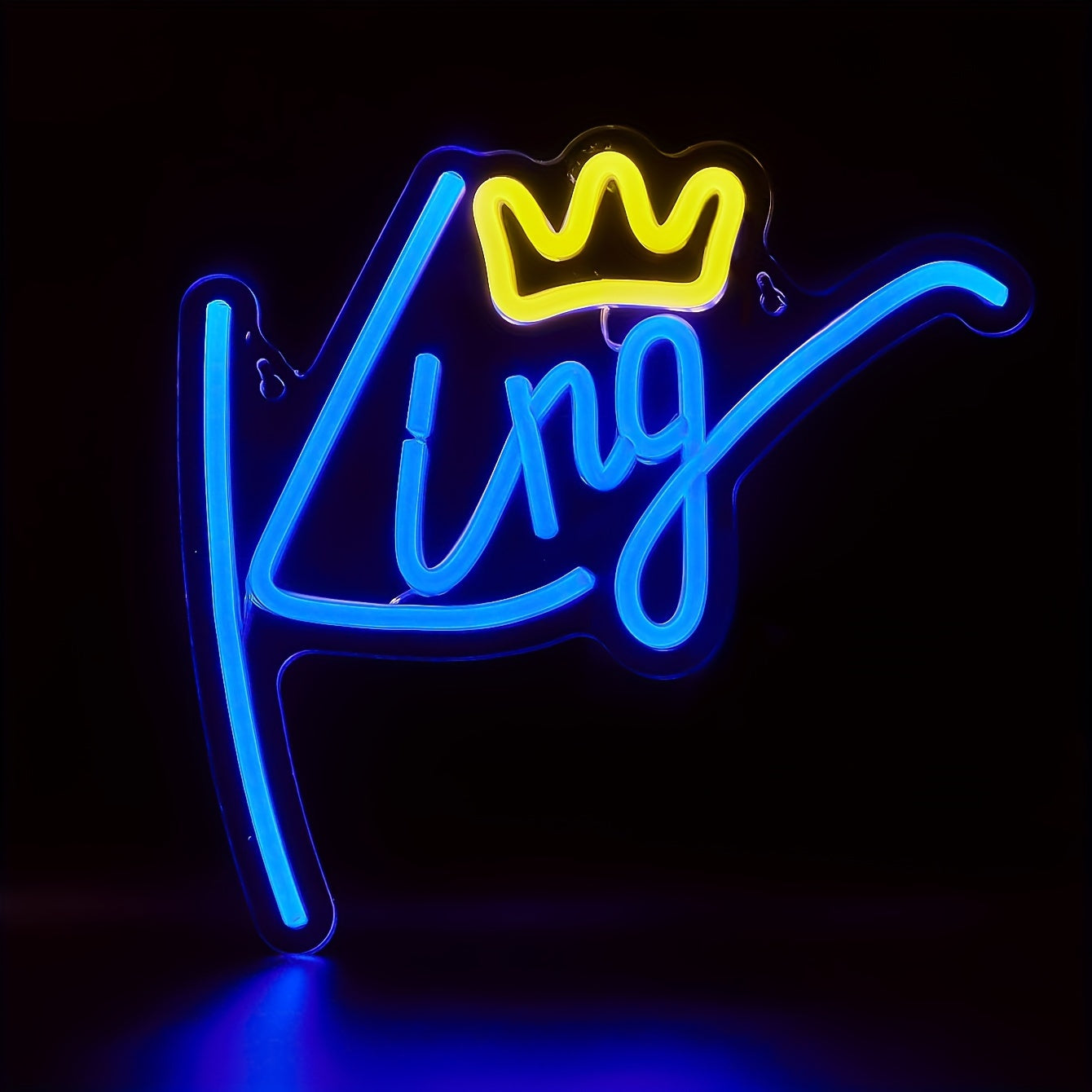 1pc King Backboard LED Neon Light - Bedroom Decorative Wall Hanging Light with Line Switch - 5V USB Powered - Adds Ambiance and Style to Any Room