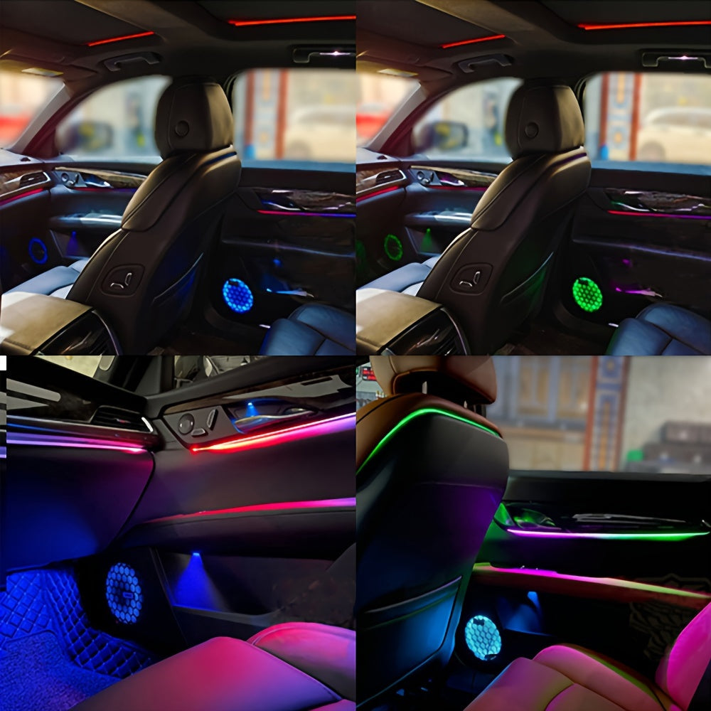 18-Color RGB Symphony Car Ambient Lights: App Control, Multiple Modes, Universal Fit