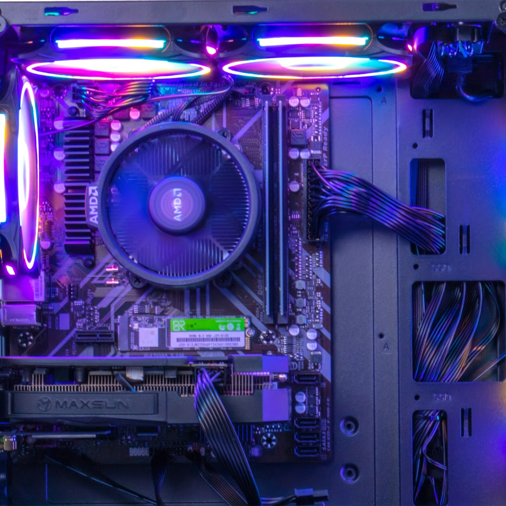 MXZ Gaming PC Computer R5 3600, 16G DDR4, NVME 500G, A320, 6RGB Fans, Gamer Desktop Computer Optional RTX 4060/RX6750GRE/RTX 2060