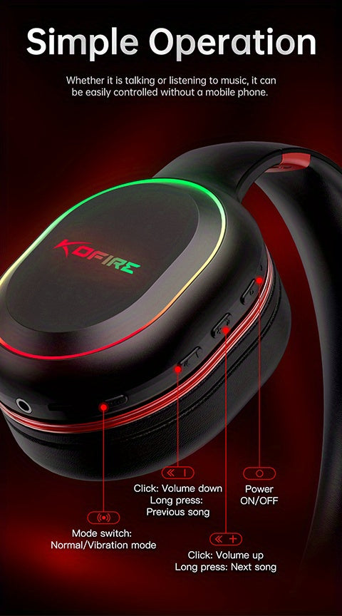 UG-05 2.4GHz Wireless Gaming Headset | Compatible with PS4/PS5/PC | Ultra-Low Latency Technology + Immersive Vibration Feedback | 30H Battery Life Over-Ear Design | Detachable Microphone + High-Speed Wireless Adapter | Dynami