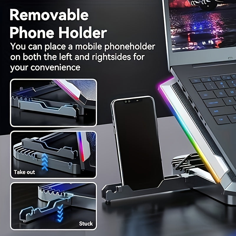 Essential for School Start Season 1pc ICE COOREL Laptop Cooler Gaming 8-core Silent RGB Exhaust Fan Laptop Stand Silent Computer Cooler Can Be Given As A Gift to Gaming Enthusiasts