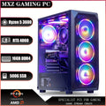 MXZ Gaming PC Computer R5 3600, 16G DDR4, NVME 500G, A320, 6RGB Fans, Gamer Desktop Computer Optional RTX 4060/RX6750GRE/RTX 2060