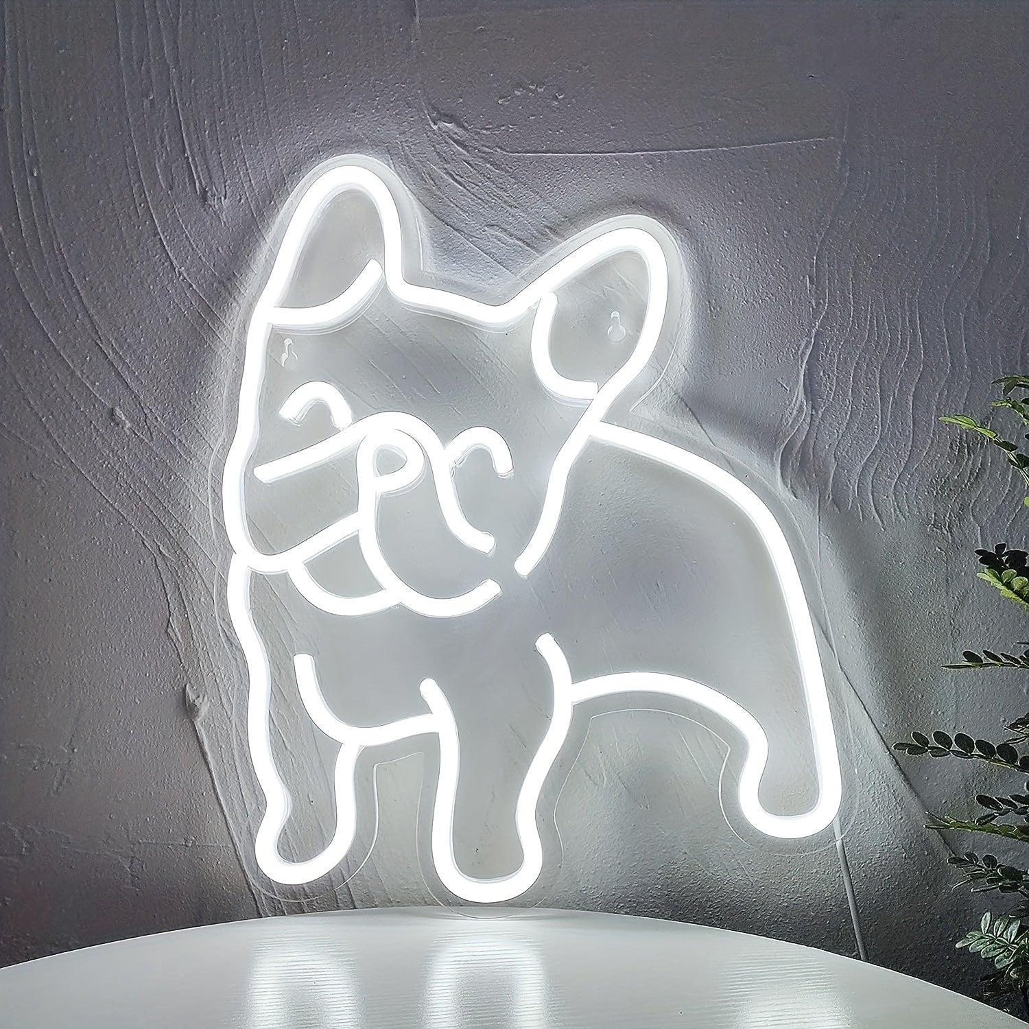 1pc French Bulldog Neon Decoration Cute Puppy Pink LED Neon Dog Night Light, USB Operation French Gift Pet Store Business Logo, Bedroom Wall Party Bulldog Gift (Pink)