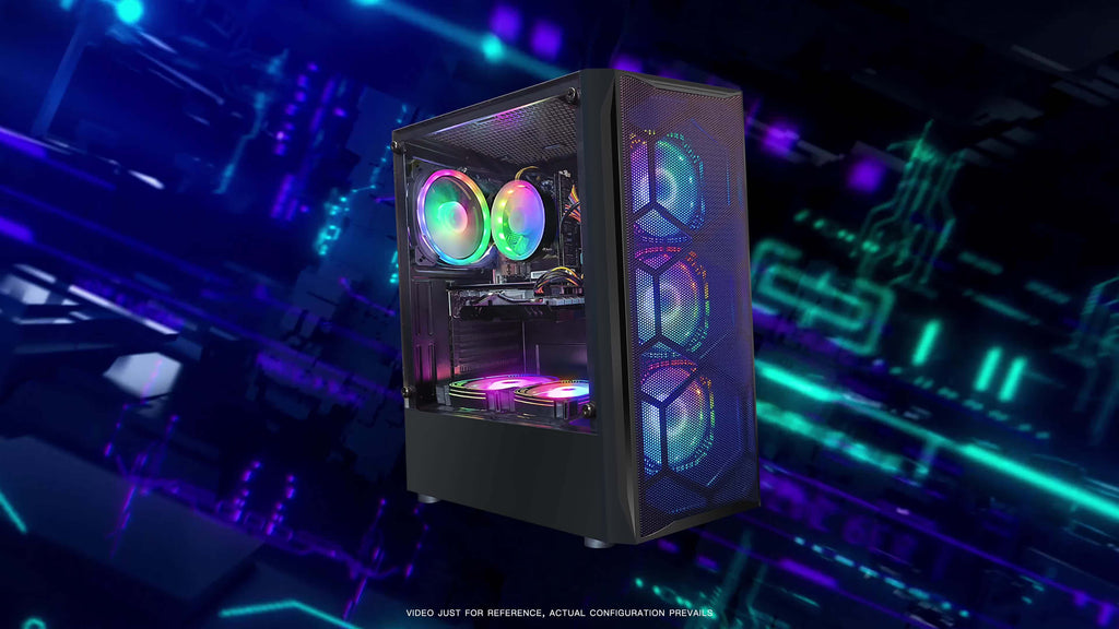 STGAubron Gaming PC Desktop Computer, Core I7 Up To 3.9GHz, Radeon RX 580 8G Graphics, 16G RAM, 512G SSD, WiFi 6, Bluetooth 5.0, RGB Fan X6, Windows 11 Home