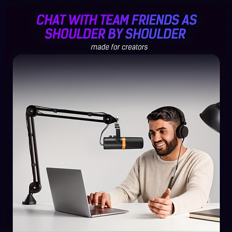 SDM70 XLR/USB Dynamic Microphone, RGB Podcast Mic with Software for Streaming, Gaming, Recording, Voice-Over, Metal Microphone with Mute Eid Al-Adha Mubarak