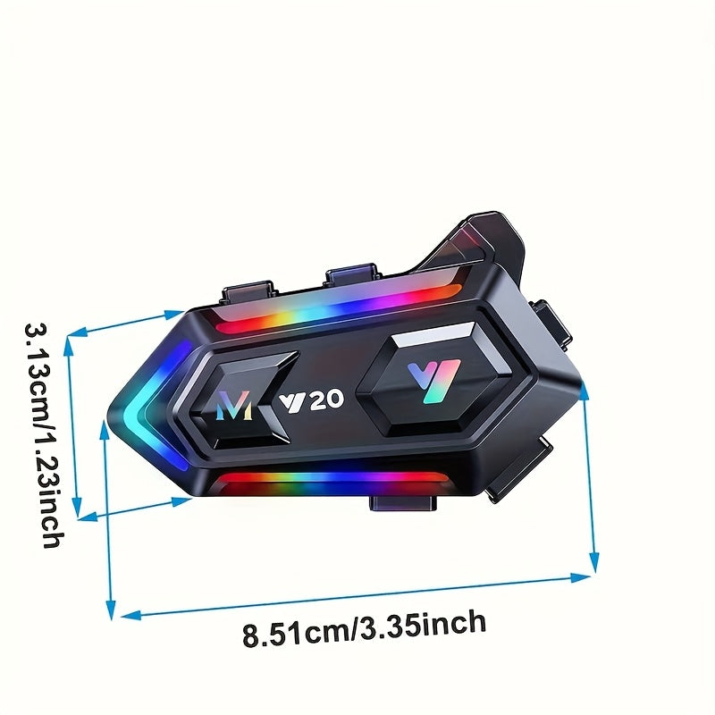 1000mah wireless 5.3 Motorcycle Helmet Headset, wireless earphone,16 Modes RGB Light,, Noice Reduction