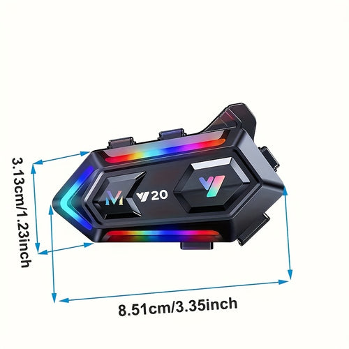 1000mah wireless 5.3 Motorcycle Helmet Headset, wireless earphone,16 Modes RGB Light,, Noice Reduction