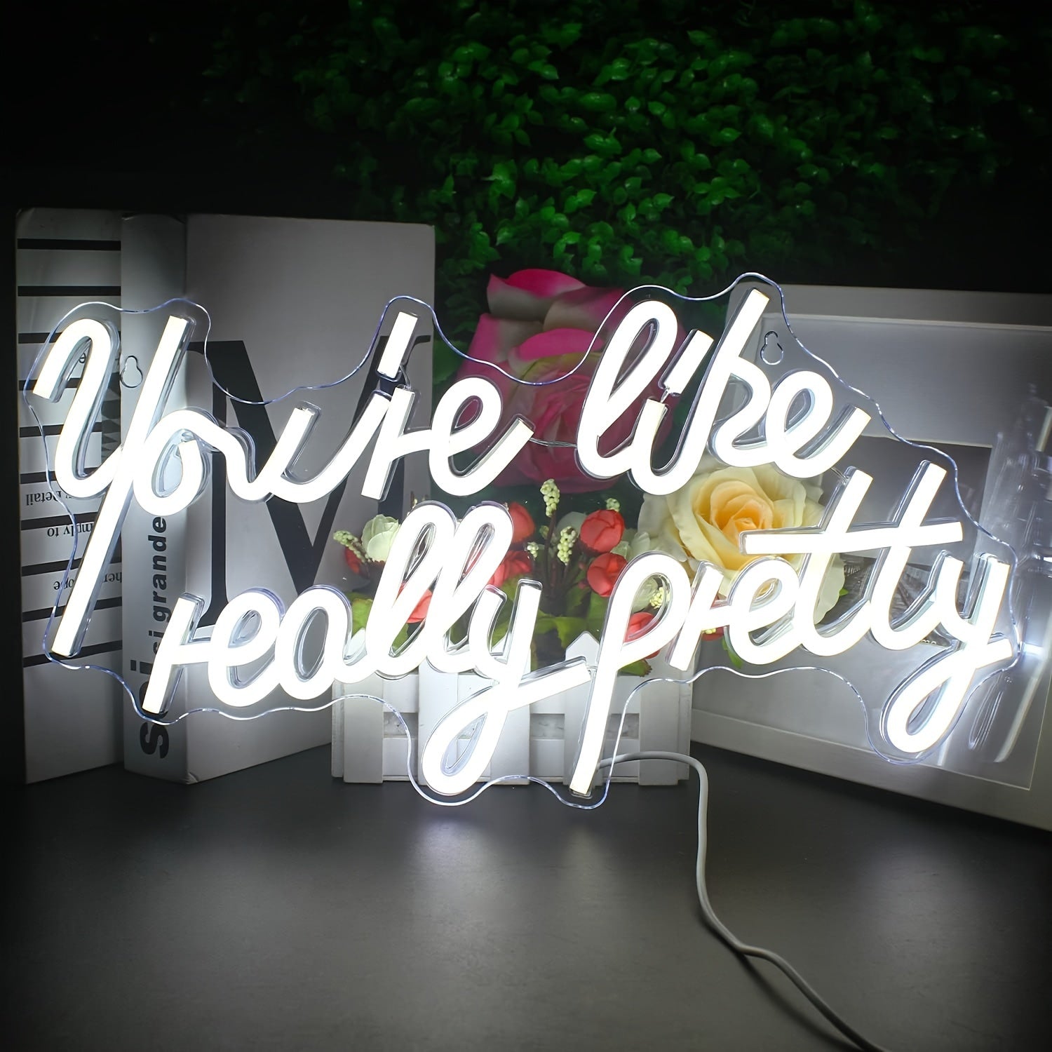 1pc Pretty in Pink Neon Sign for Wall Decor - Eye-Catching LED Light Adds Flair to Any Room