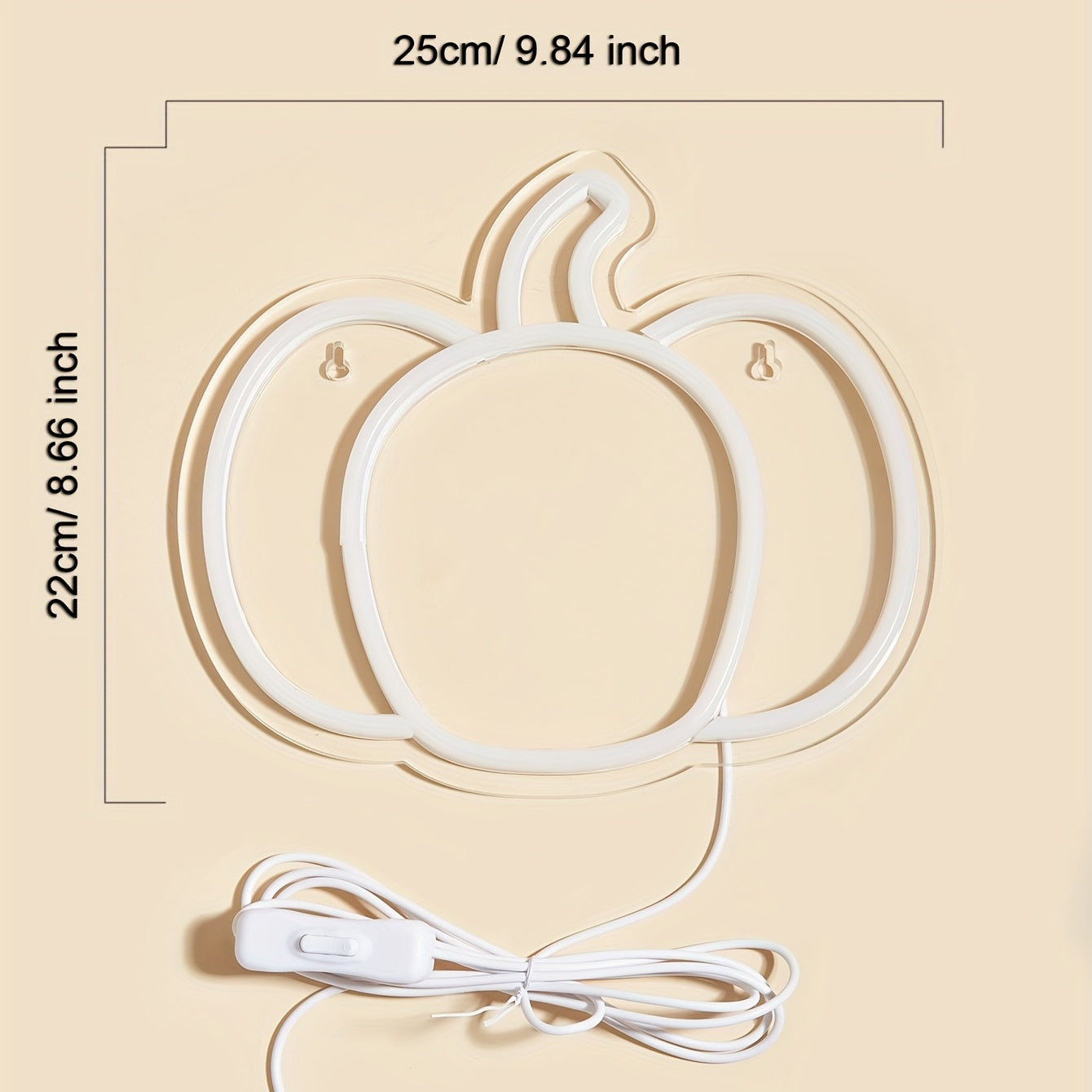 1pc LED Back Plate Neon Sign, Halloween Sign Pumpkin 5V USB Powered With On-line Switch