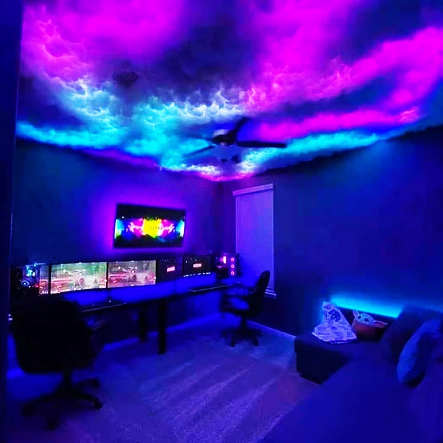 RGB Thunder Cloud Lamp Led , DIY Creative Cloud Lights Strip， Gaming Room Wall Light Bar Atmosphere Party Festival Decor Lights