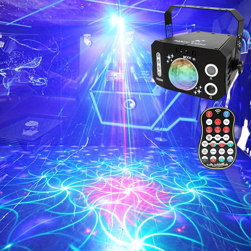 1pc USB 7 Lens Disco Ball Lights For Bar, DJ Party Lights With Remote Control, RGB Magic Ball Projector Lights Voice Activity Party Lights Ceiling Table Lamp For Bar Wedding Nightclub Valentine's Day Father's Day Mother's Day