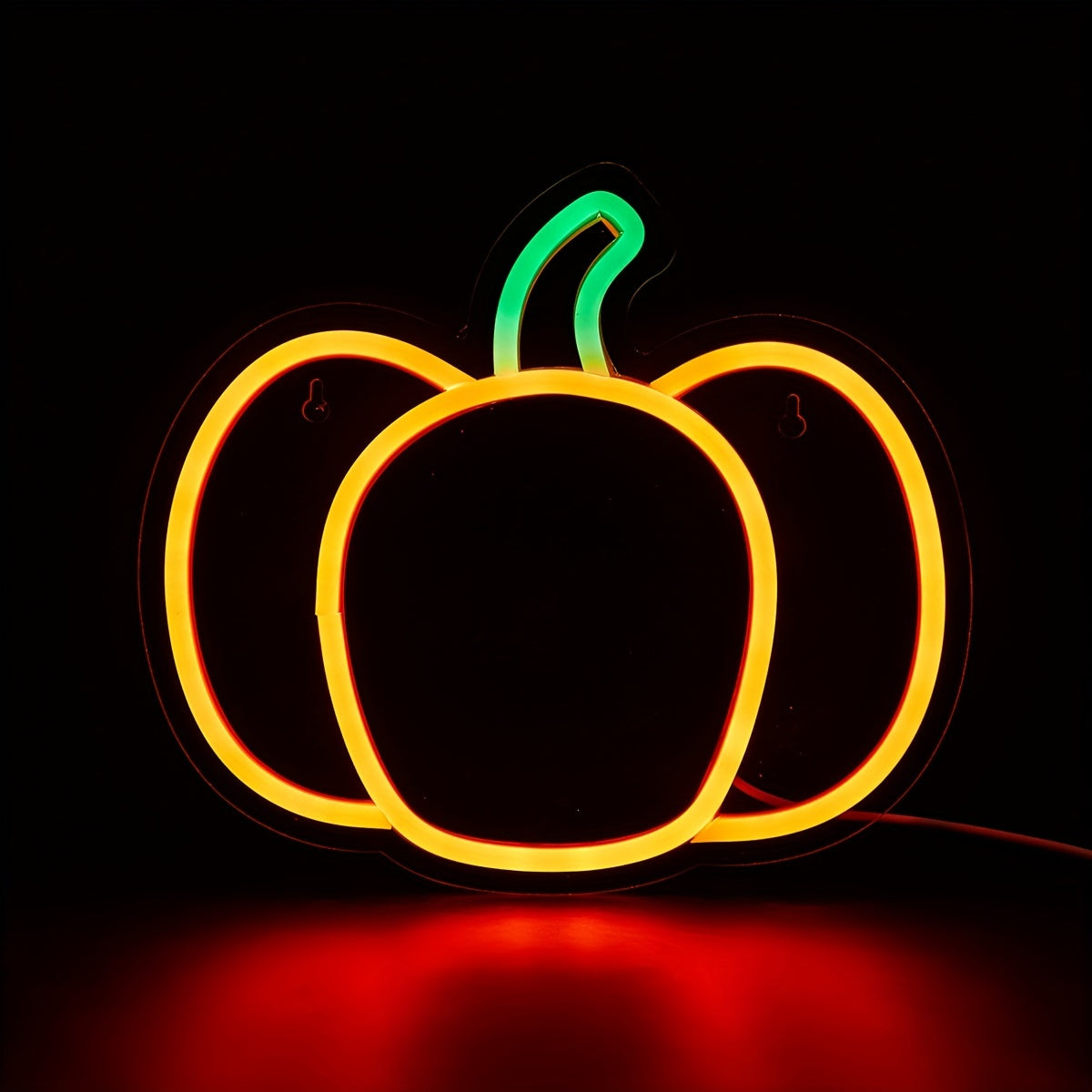 1pc LED Back Plate Neon Sign, Halloween Sign Pumpkin 5V USB Powered With On-line Switch