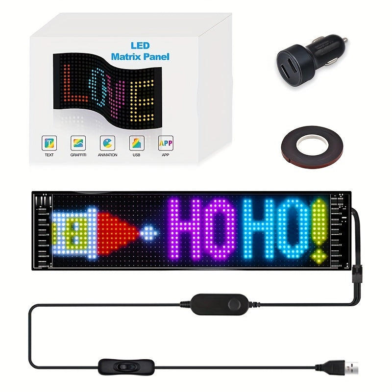 1pc LED Matrix Pixel Panel, Scrolling LED Sign APP USB 5V Flexible Addressable RGB Pattern Graffiti Scrolling Text Animation Display Car Shop