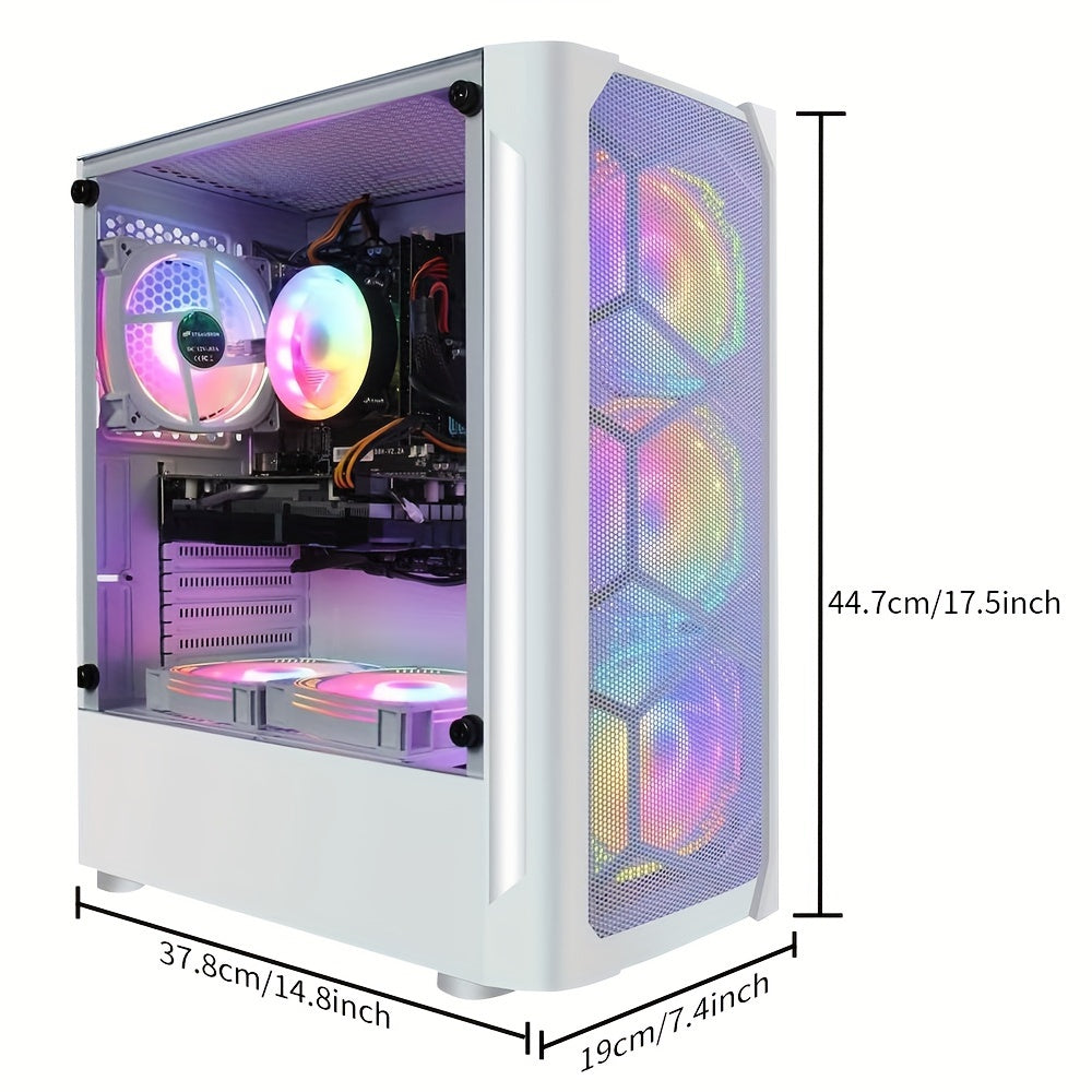 STGAubron Gaming Diamond Desktop, Intel Core I7 3.4 GHz Up To 3.9 GHz, GTX 1660 Ti 6G GDDR6, 16G RAM, 512G SSD, WIFI, Wireless 5.0, RGB Fan X 6, RGB Keyboard & Mouse, RGB Mouse Pad, RGB BT Sound Bar, W10H64