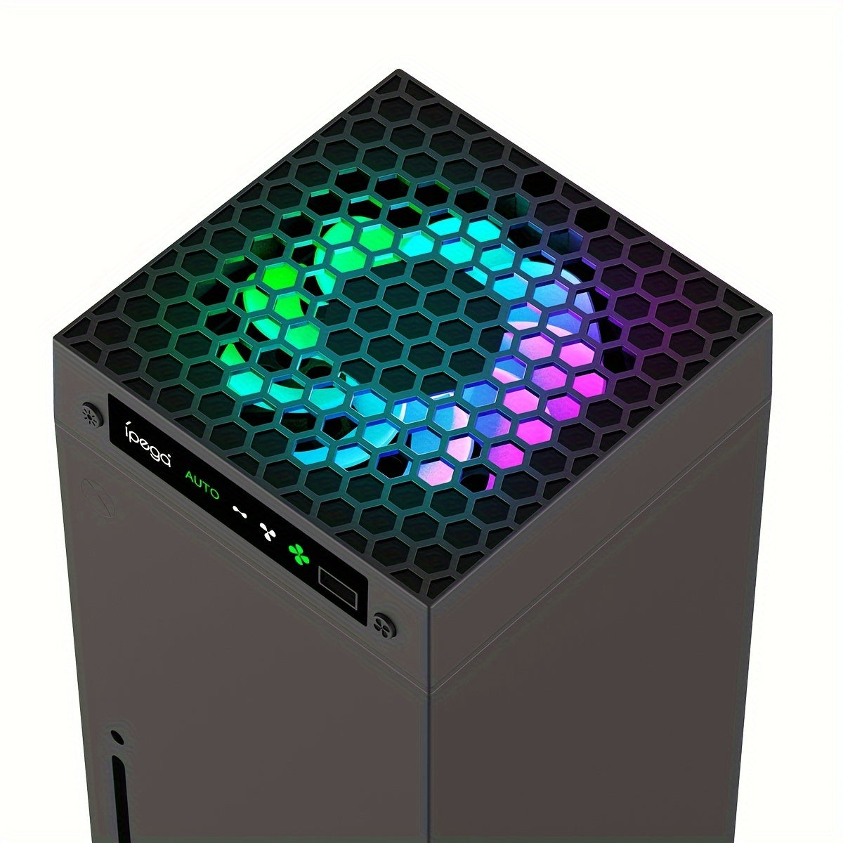 Xbox Series X Cooling Master - High-Performance 140MM Automatic Fan with 3-Speed Adjustment (1500/1750/2000RPM), LED Temperature Display, RGB Lighting, Low Noise Operation, and Hanging Storage Bracket for Enhanced Gaming Expe