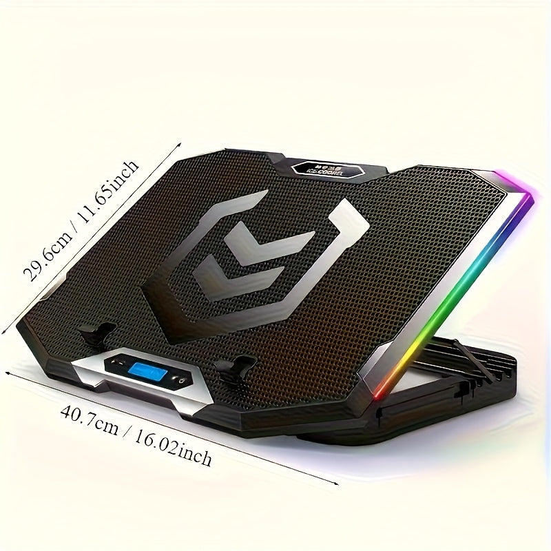 Essential for School Start Season 1pc ICE COOREL Laptop Cooler Gaming 8-core Silent RGB Exhaust Fan Laptop Stand Silent Computer Cooler Can Be Given As A Gift to Gaming Enthusiasts