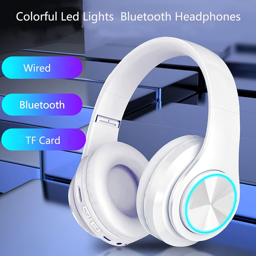 1pc Wireless Deep Bass Anime-Themed Headphones, Foldable & Lightweight, Noise Cancelling, Built-in Condenser Mic, Compatible with 3.5mm Cable, Stereo Sound for Gaming, PC, Cellphone - Ideal Christmas Gift