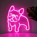 1pc French Bulldog Neon Decoration Cute Puppy Pink LED Neon Dog Night Light, USB Operation French Gift Pet Store Business Logo, Bedroom Wall Party Bulldog Gift (Pink)