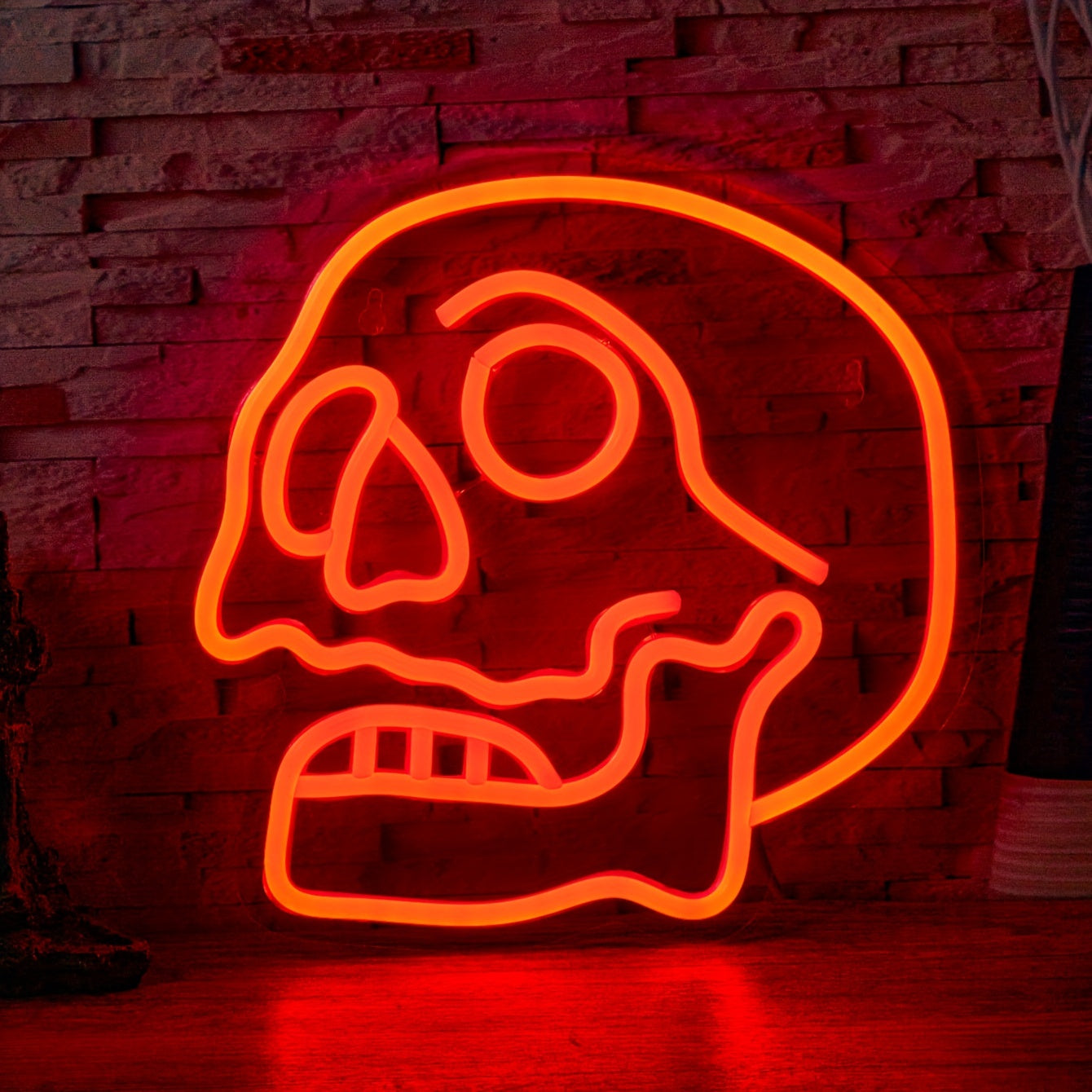 1pc Backboard Led Neon Sign, Halloween Skull Neon Sign, Line Switch 5V USB Powered Wall Hanging Light