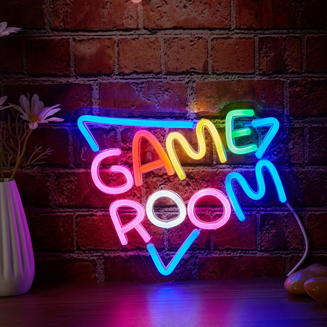 1 LED Neon Light On The Back Panel, Game Room Online Switch, 5V USB Power Supply