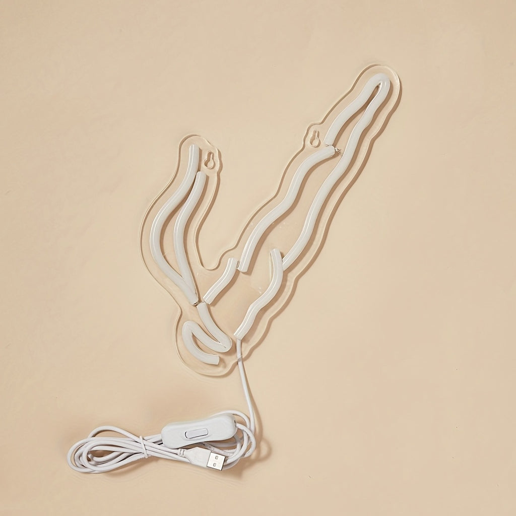 1pc Backboard Led Neon Light Cigarette, Bedroom Decorative Light, Line Switch, 5V USB Powered Wall Hanging Light