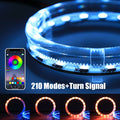 80 95 App Angel Eyes Multi-Color RGB LED Halo Rings Lights Dynamic Sequential Flowing Turn Signal Running Lamp For Headlight