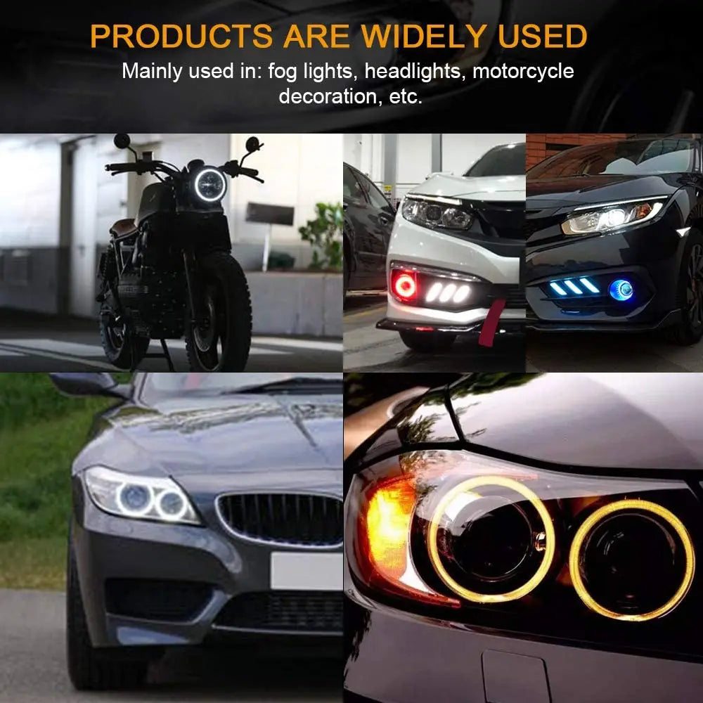 80/95mm Angel Eyes Multi-Color RGB LED Halo Rings Lights Dynamic Sequential Flowing Turn Signal Running Lamp For Headlight