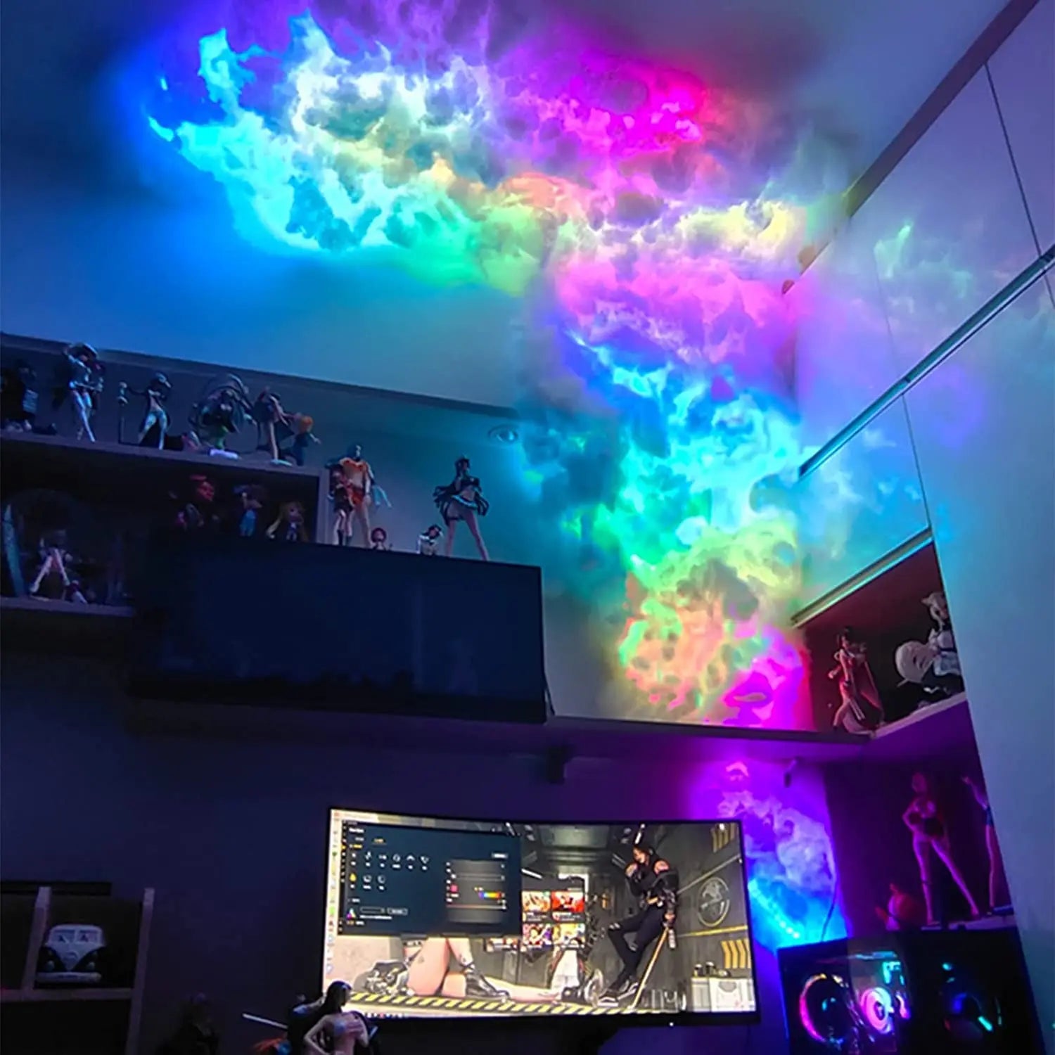 RGB Thunder Cloud Lamp Led , DIY Creative Cloud Lights Strip， Gaming Room Wall Light Bar Atmosphere Party Festival Decor Lights