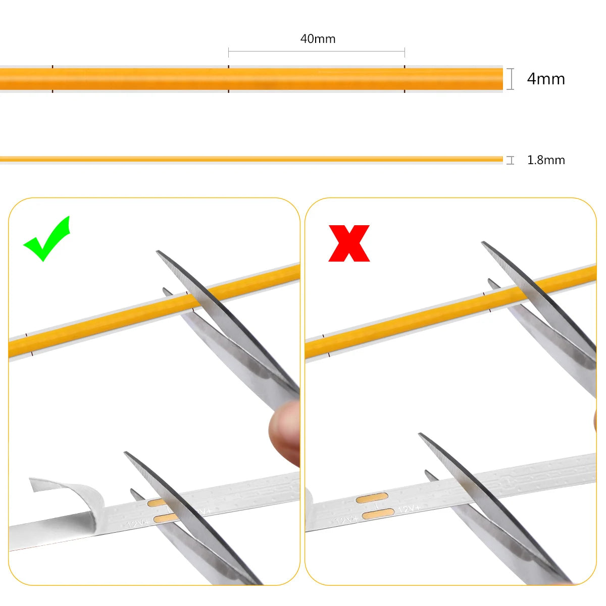 Neon Light COB LED Strip 12V Decorative Flexible Tape 5MM High Bright Led Strip 1M 2M 3M 4M 5M For Kitchen Cabine Car Room Decor