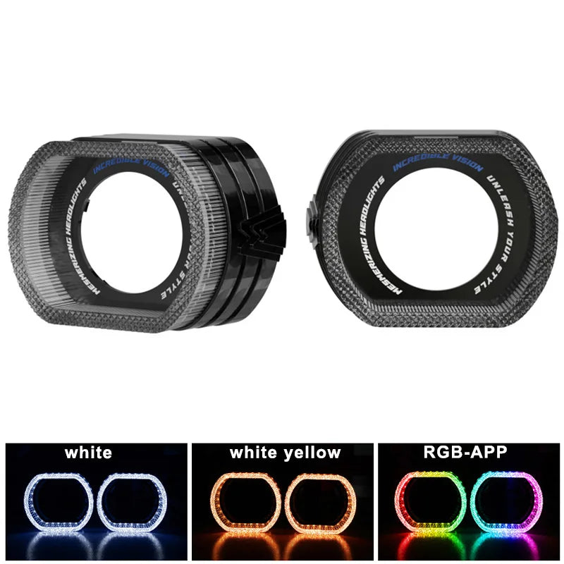 2PCS 2.5/3inch 5D Crystal Angel Eyes Mask LED Halo Rings for Bi Xenon LED Projector Lenses Headlight DRL Car Light Accessories