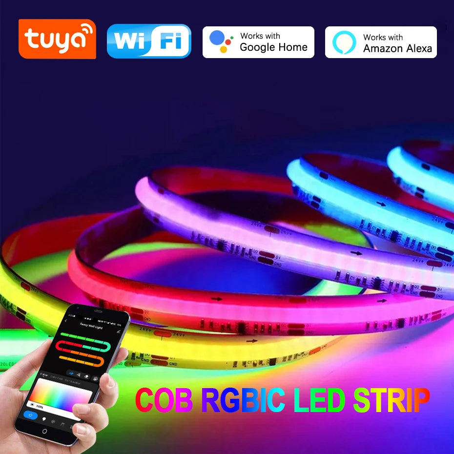720LEDs/m DC 24V RGBIC COB LED Strip Lights Addressable 1M 2M 3M 4M 5M Full Colors RGB Chasing Led Tape Flexible Led Tape Lamp