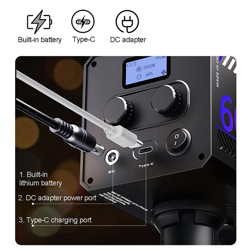 Professional Dual-Color Temperature RGB Video Light Portable LED Photography Studio Light with 10000mAh Rechargeable for Vlog