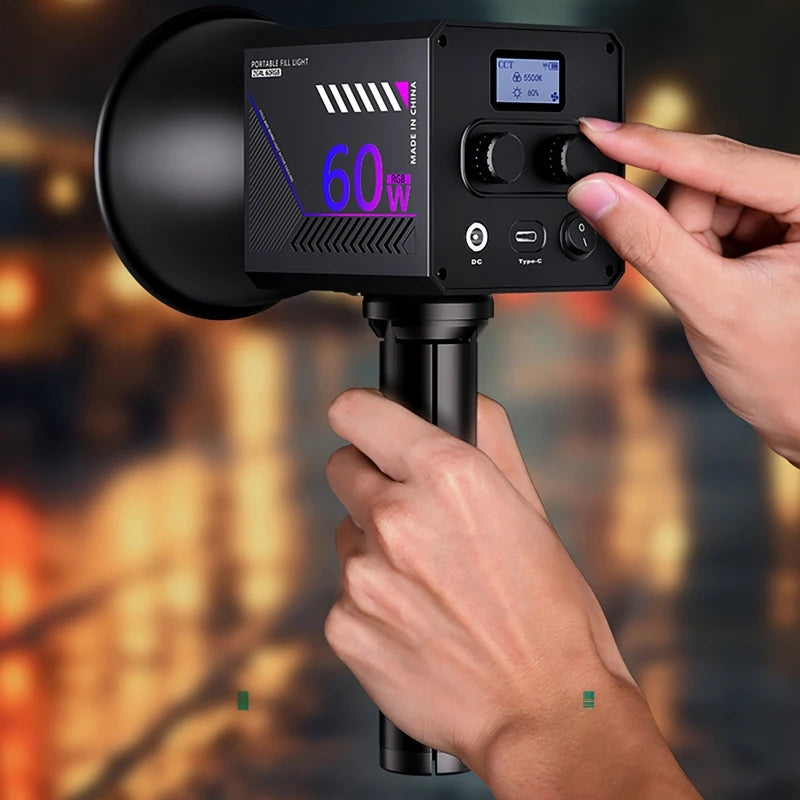 Professional Dual-Color Temperature RGB Video Light Portable LED Photography Studio Light with 10000mAh Rechargeable for Vlog