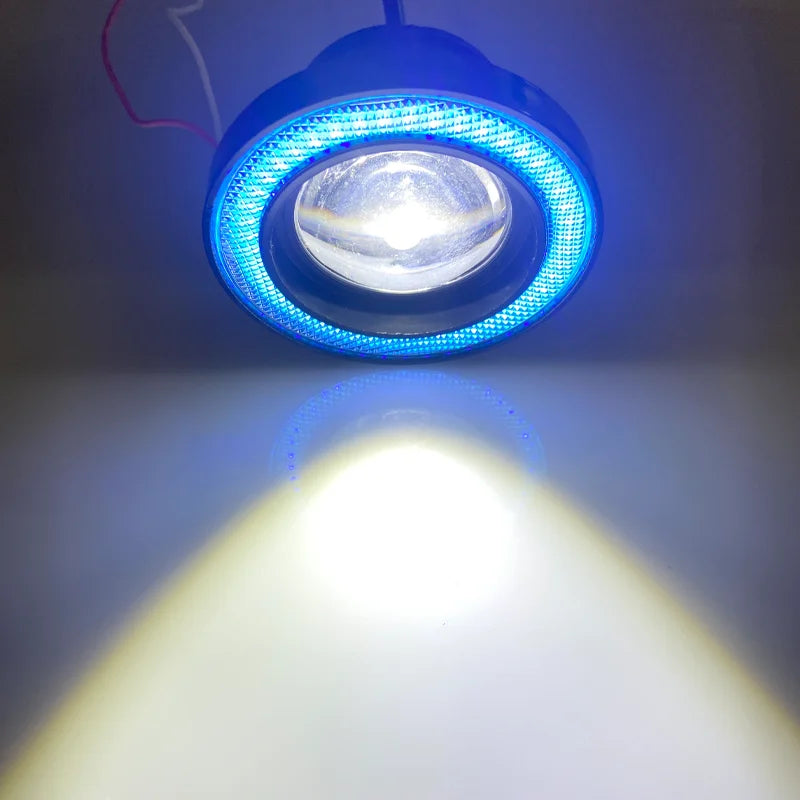 2Pcs 2.5"; 3"; 3.5"; Angel Eyes Fog Lamp 64MM 76MM 89MM 12V Universal Auto Car Projector COB LED Driving Light