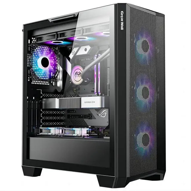 Gaming PC Desktop,Radeon RX 580 8G GDDR5, 10th Gen G5905 3.5G, 16G RAM, 512G SSD, WiFi, BT 5.0, RGB Fan x 4, RGB Mouse Pad