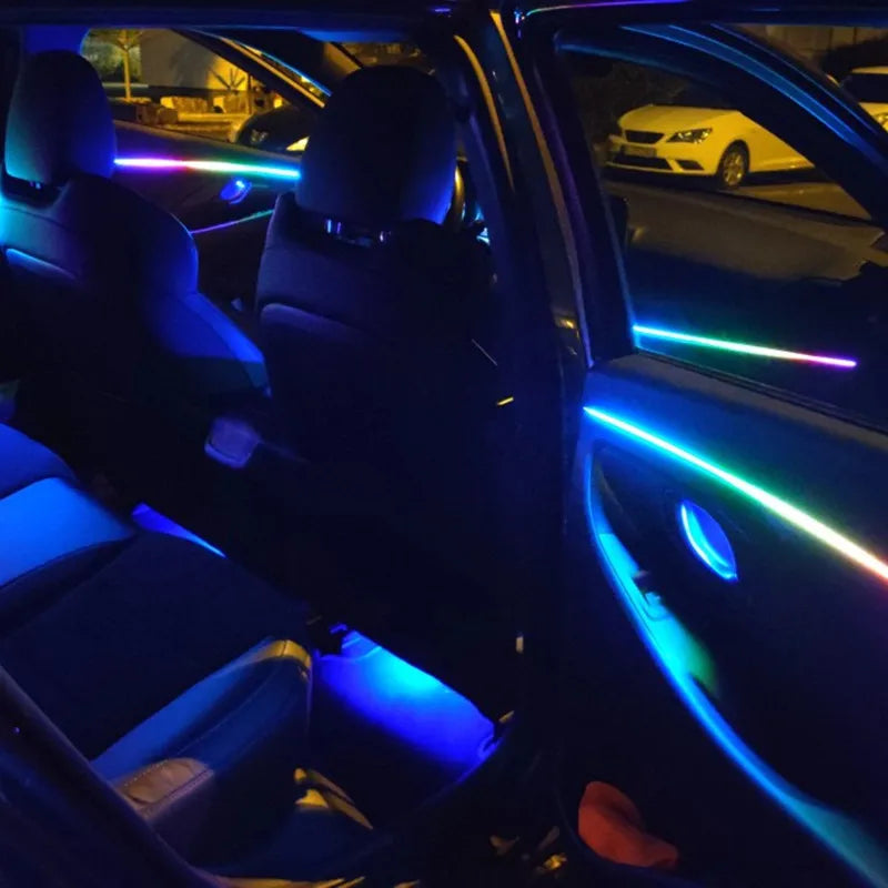Universal Symphony Car LED Ambient Light 64 RGB Color Car Interior Acrylic Light Guide Decoration Atmosphere Light 18/10/6 in 1