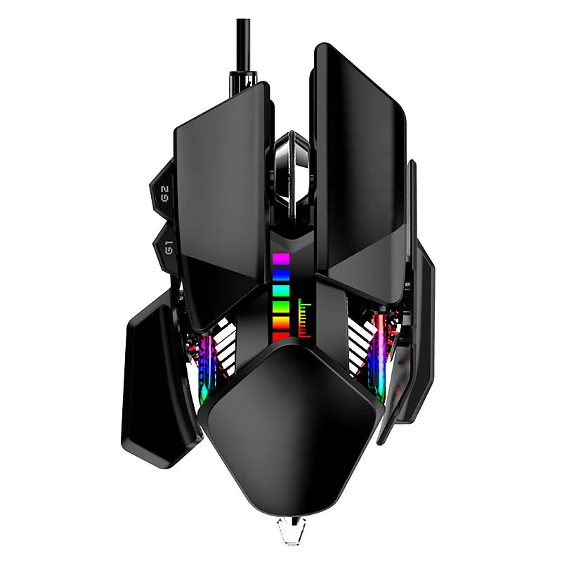 M8 RGB USB Wired Glare Mode Mouse 40000 DPI 7-Button Programmable Rrgonomic Gaming Mouse For PC Players