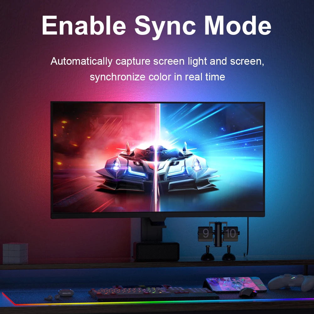 Gaming Lights Strip Monitor Backlight RGB Color Sync Light Strip Control LED Computer Smart PC Display Sync DIY Ramadan Decor