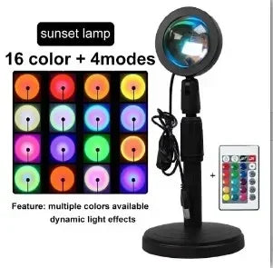 LED Photography Light Sunset Background Fill Light Atmosphere Light 16-color Small Night Light 4 Modes Setting for Photography