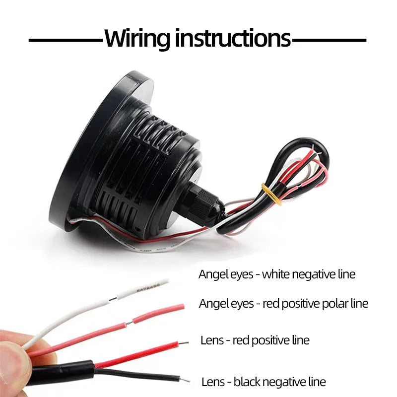 2Pcs 2.5"; 3"; 3.5"; Angel Eyes Fog Lamp 64MM 76MM 89MM 12V Universal Auto Car Projector COB LED Driving Light