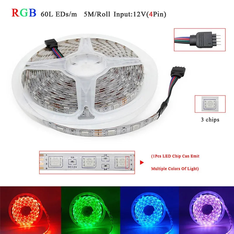 LED Strip Lights RGBW RGB 5050 Led Light 60LEDs/m Wifi Alexa Control Waterproof Flexible Ribbon Lamp Tape Luces Led Room Decor