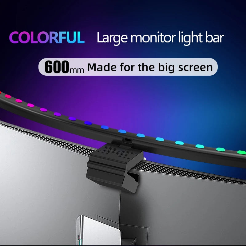 Computer Monitor Light Bar RGB Music Rhythm Screen Hanging Lights Dimming Desk Lamp Reading Gaming Table Lighting