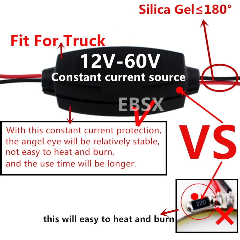 1 PCS Car Angel Eyes With Shell 12V-60V 40/50/60/80/90/95/130/140MM COB LED Halo Ring Lights Car Motorcycle Headlight Fog Light