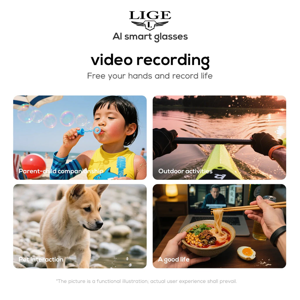 Smart Glasses 100W Camera Anti-shake Video Recording Music Control Photo Recognition Bluetooth Call Sports Sunglasses Waterproof